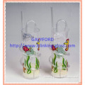 300ml plastic straw cup with straw